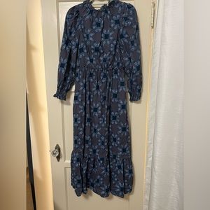 Universal Thread Blue Quilted Pattern Maxi Dress